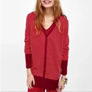 NWT Zara Knit Geometric Print Long Sleeve Button Down Cardigan Size Small